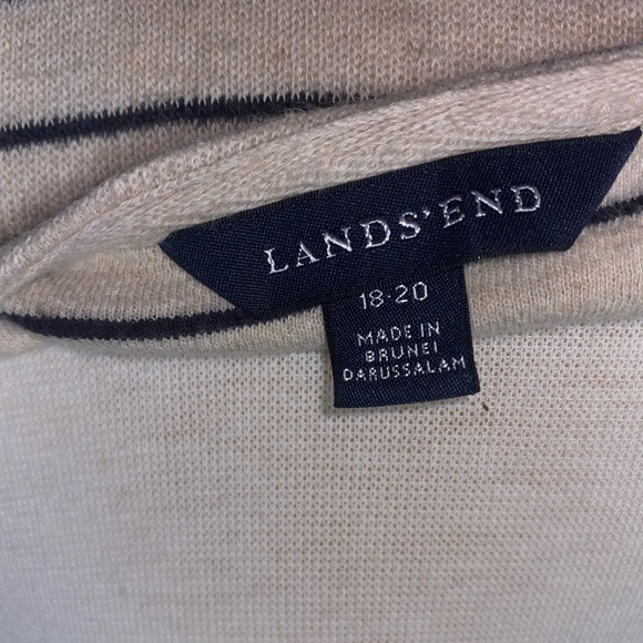 Lands End 3/4 Length Sleeve Midi Length Striped Dress - Picture 3 of 3